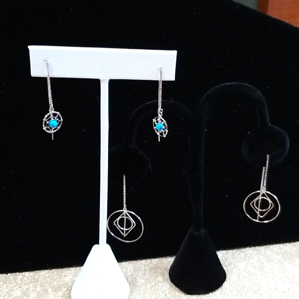 Silver earrings - 2 pair